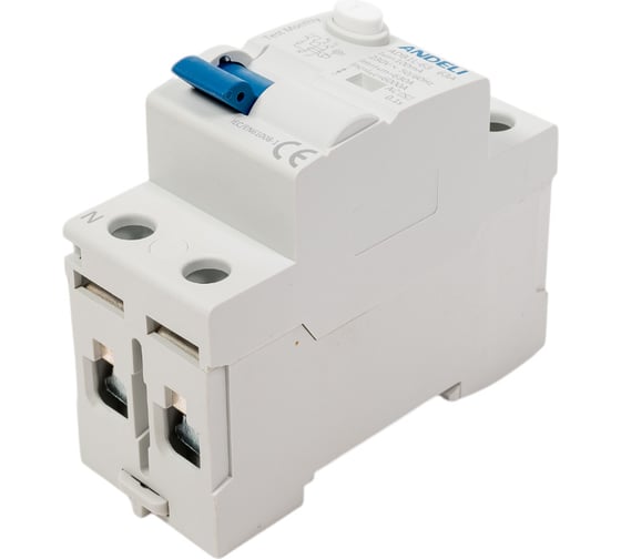 УЗО ANDELI ADB1L-63 2P 63A ток утечки 100mA тип AC 6kA ADL03-009