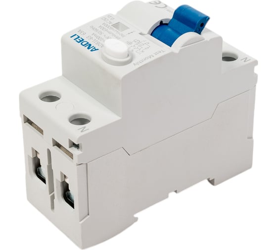 УЗО ANDELI ADB1L-63 2P 63A ток утечки 100mA тип AC 6kA ADL03-009