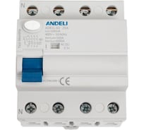 УЗО ANDELI ADB1L-63 4P 25A 100mA тип AC 6kA ADL03-010