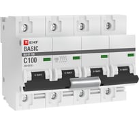 Автоматический выключатель EKF Basic ВА 47-100, 4P, 100А, 10kA mcb47100-4-100C-bas