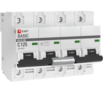 Автоматический выключатель EKF Basic ВА 47-100, 4P, 125А, 10kA mcb47100-4-125C-bas