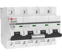 Автоматический выключатель EKF Basic ВА 47-100, 4P, 35А, 10kA mcb47100-4-35C-bas
