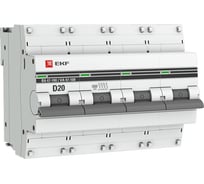 Автоматический выключатель EKF PROxima ВА 47-100 4P, 20А, 10kA mcb47100-4-20D-pro