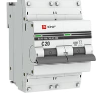 Автоматический выключатель EKF PROxima ВА 47-100, 2P, 20А, 10kA mcb47100-2-20C-pro