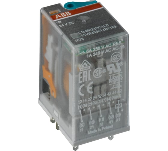 Реле ABB CR-M110DC4 110B DC 4ПК (6A) 1SVR405613R8000