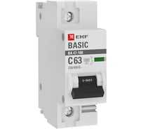 Автоматический выключатель EKF Basic ВА 47-100 1P, 63А, 10kA mcb47100-1-63C-bas