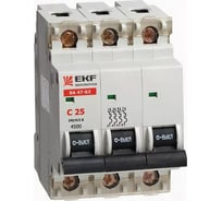 Автоматический выключатель EKF ВА 47-63, 3P, 0.5А, 4.5kA mcb4763-3-0.5C