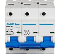 Автоматический выключатель ANDELI ADB3-125H 3P, 100A 10KA, тип D (8-12In) ADL01-673