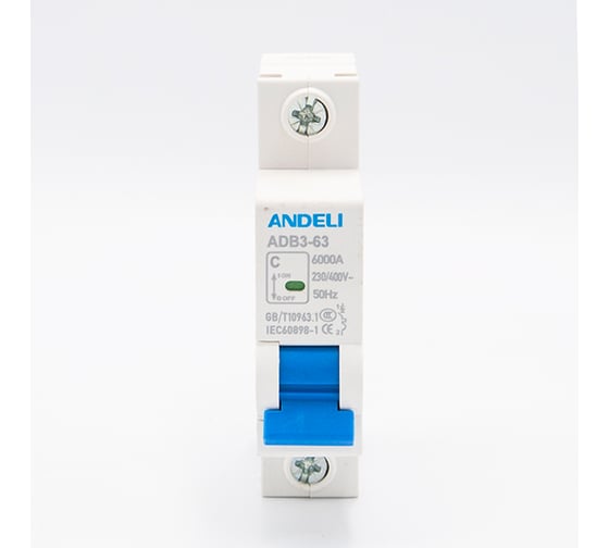 Автоматический выключатель ANDELI ADB3-63/1P, 32A, 6KA, характеристика C ADL01-791 1