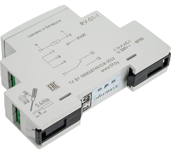 Реле времени Евроавтоматика F&F RV-01-1 с задержкой включения, 4 режима работы, 1 модуль, монтаж на DIN-рейке EA02.001.037