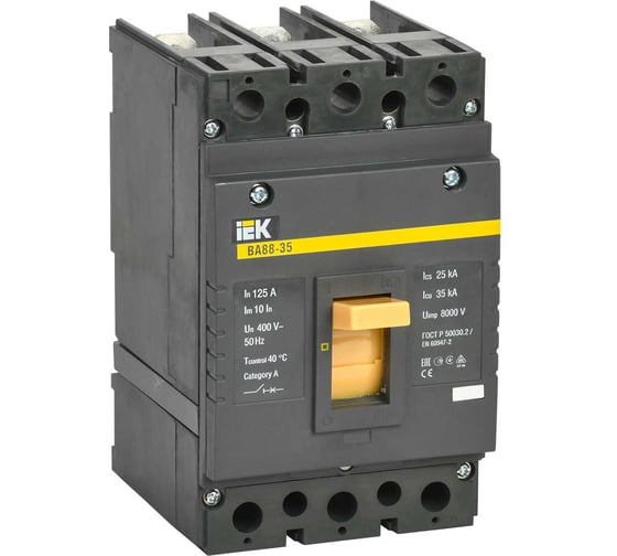 Автоматический выключатель IEK ВА88-35, 3Р, 125А, 35кА SVA30-3-0125