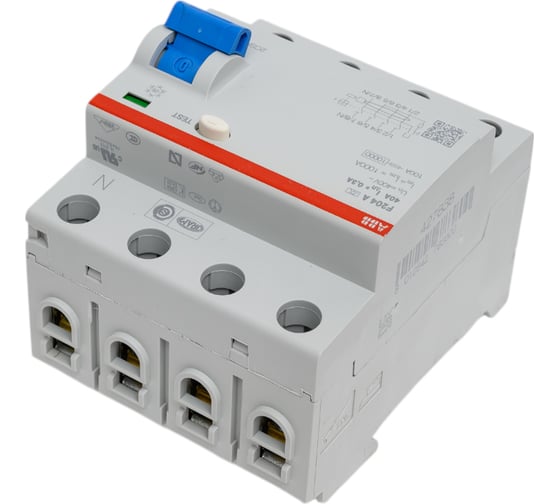 Выключатель дифференциального тока ABB F204 A-40/0,3 4 модуля 2CSF204101R3400