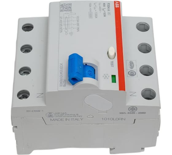 Выключатель дифференциального тока ABB F204 A-40/0,3 4 модуля 2CSF204101R3400