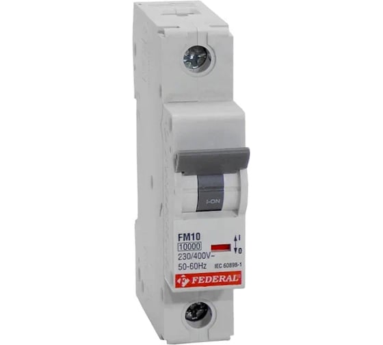 Модульный автоматический выключатель FEDERAL ELECTRIC 9EE-C1031-0D25 FM10 1P C25 10kA 230/400Vac 12 шт. УТ-00002729 1