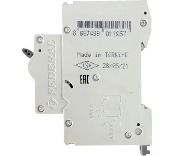 Модульный автоматический выключатель FEDERAL ELECTRIC 9EG-C0631-0D32 FM6 1P C32 6kA 230/400Vac 12шт. УТ-00002744