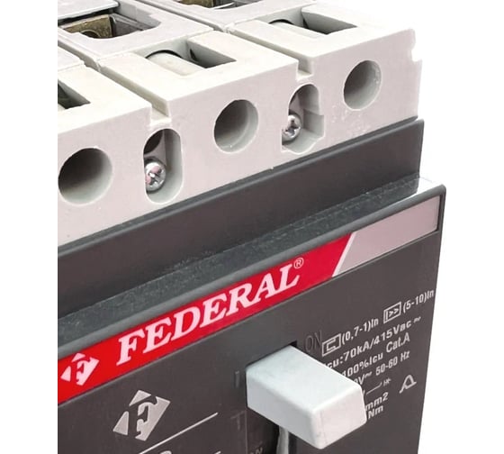Выключатель автоматический FEDERAL ELECTRIC 9AB-TMS43-R250 в литом корпусе, F32, 3P, 250A, 50kA-415V AC, (0,7-1)In, 8In, 40 C УТ-00002702