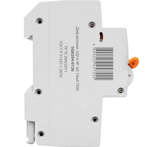 Дифференциальный автомат TDM АД14 4Р, 6А, 10мА SQ0204-0126