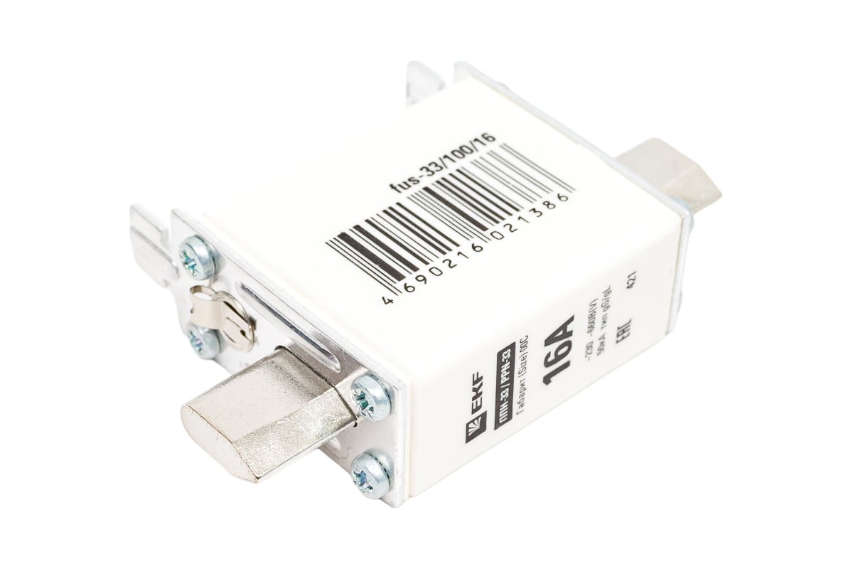 Плавкая вставка EKF ППН-33, 100/16А габарит 00С EKF fus-33/100/16 ...