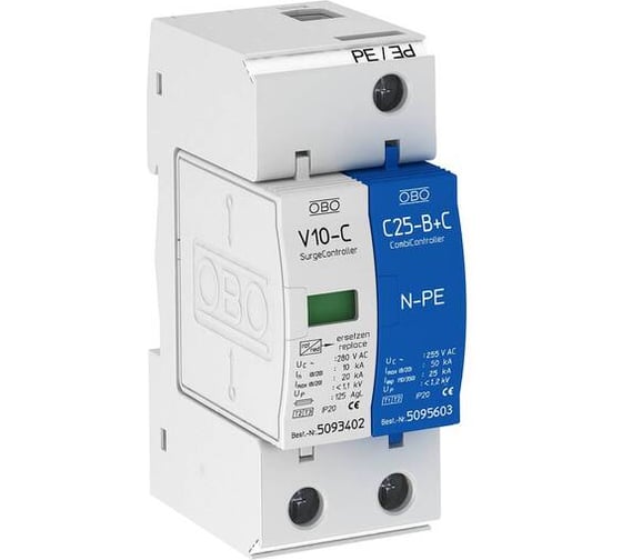 УЗИП для силовых сетей OBO Bettermann 1+NPE (Класс II+III), 280 В 5093418 1