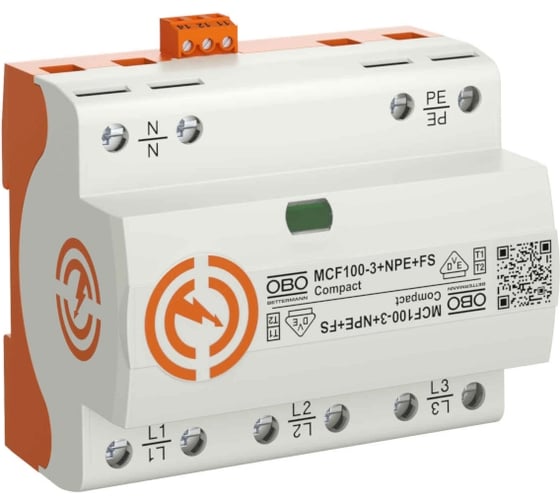 УЗИП для силовых сетей OBO Bettermann 3+NPE (I+II Класс), 255 В, с дистанционной сигнализацией 5096987