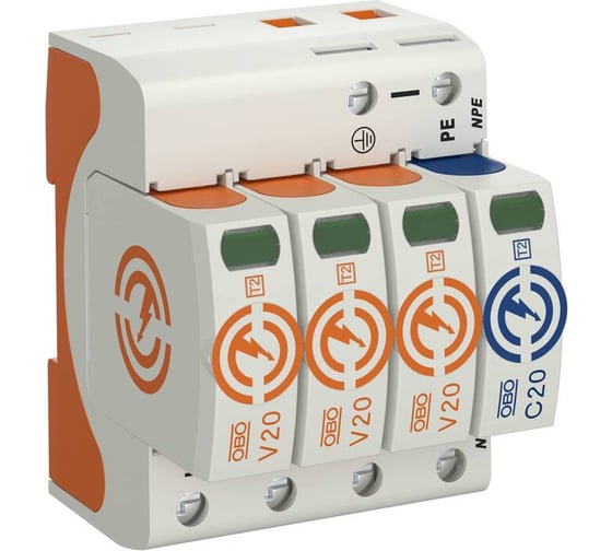 УЗИП для силовых сетей OBO Bettermann 3+NPE (Класс II), 280 В 5095253 1