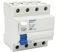 Устройство защиты отключения ANDELI ADB1L-63 4P 40A ток утечки 30mA тип AC 6kA ADL03-005
