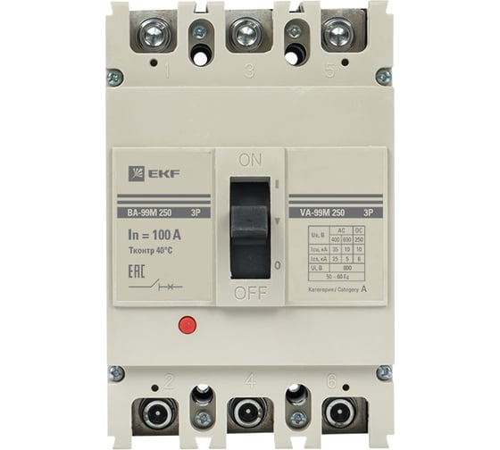 Автоматический выключатель EKF PROxima ВА-99М 250/100А, 3P, 35кА mccb99-250-100m