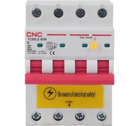 Дифференциальный автомат CNC Electric YCB9LE-80M 40А, 4P, 6кА, 30мА, C, AC, электронный A031225