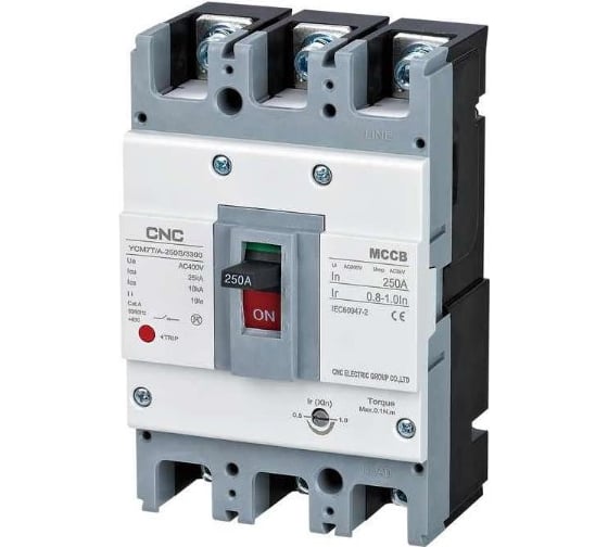 Выключатель CNC Electric в литом корпусе YCM7 T/A 160S 3P 40A-50A 25кА B010110 1