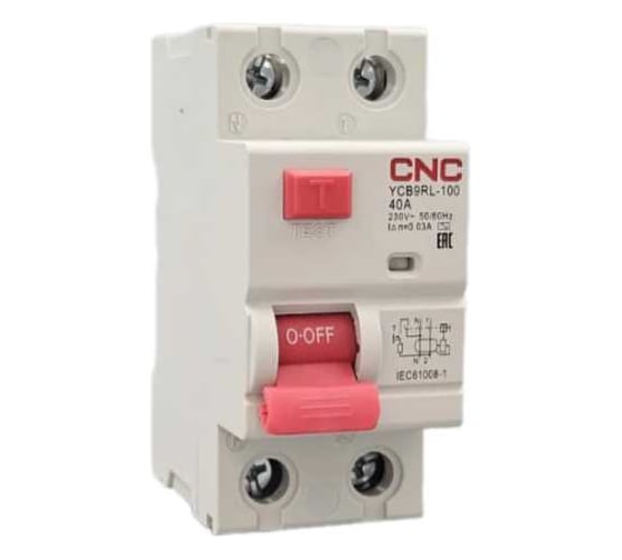 Устройство защитного отключения CNC Electric YCB9RL-100 40А 1P+N 10кА 30мА AC (электромеханическое) A030837