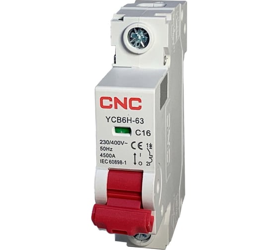 Модульный автоматический выключатель CNC Electric YCB6H-63 16А 1P 4,5кА C A000148