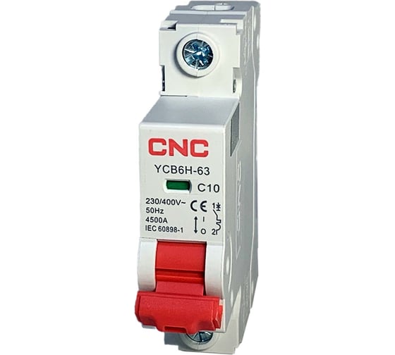 Модульный автоматический выключатель CNC Electric YCB6H-63 10А 1P 4,5кА C A000145 1