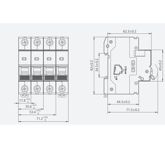Модульный автоматический выключатель CNC Electric YCB9-63 10А 1P 4,5кА C A030018