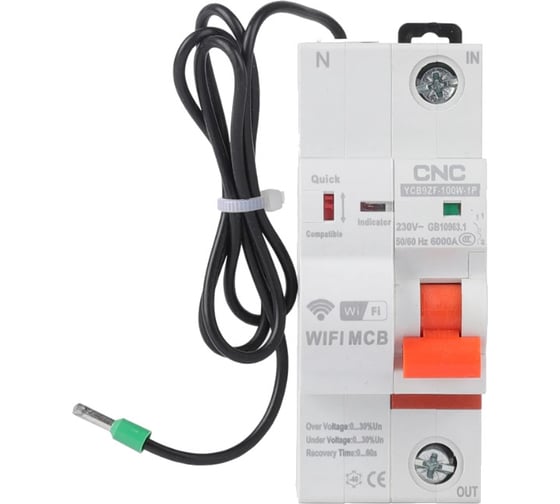 Интеллектуальный выключатель CNC Electric YCB9ZF-100W-1P 25A C A A040017