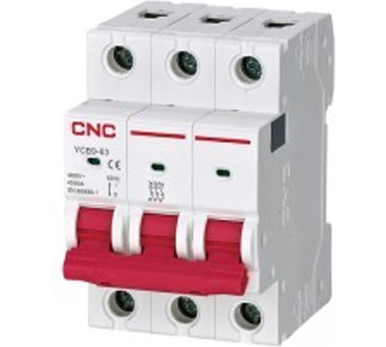 Модульный автоматический выключатель CNC Electric YCB9-63 10А, 3P, 4,5кА, C A030081 1