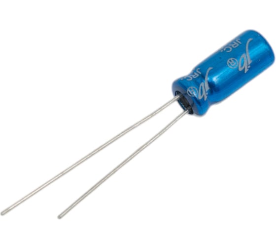 Конденсатор электролитический JB Capacitors, 100мкФ, 10В, 105C, 20%, 5x11 / P:2 мм, (Low Imp), JRC1A101M02000500110000B-273