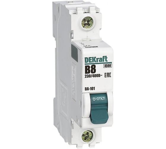 Автоматический выключатель (АВ) ВА-101, 1 Р, 8 А, хар-ка В, 4.5 кА Dekraft 11147DEK