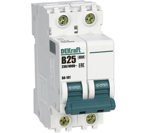 Автоматический выключатель Dekraft ВА101-2Р-025А-B 11020DEK