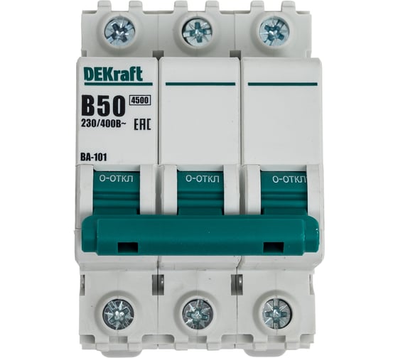 Автоматический выключатель Dekraft ВА101-3Р-050А-B 11035DEK
