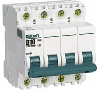 Автоматический выключатель Dekraft ВА-101, 4 Р, 10 А, хар-ка D, 4.5 кА 11137DEK