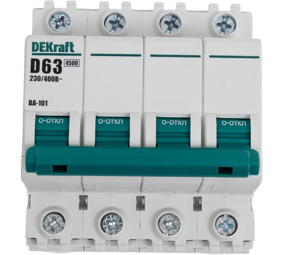 Автоматический выключатель Dekraft ВА101-4Р-063А-D 11144DEK 1