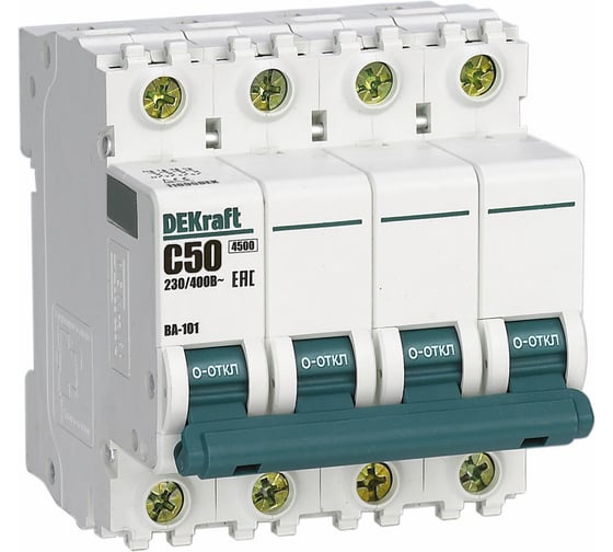 Автоматический выключатель Dekraft ВА101-4Р-050А-C 11095DEK 1