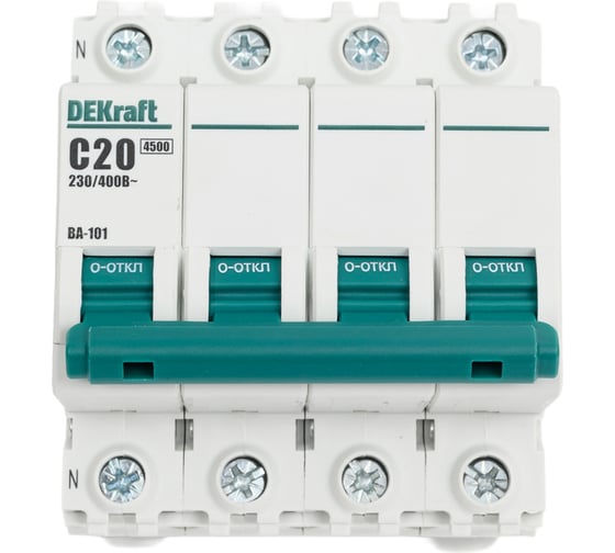Автоматический выключатель Dekraft ВА101-3Р+N-020А-C 11255DEK 1