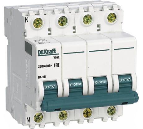 Автоматический выключатель Dekraft ВА101-3Р+N-050А-C 11259DEK