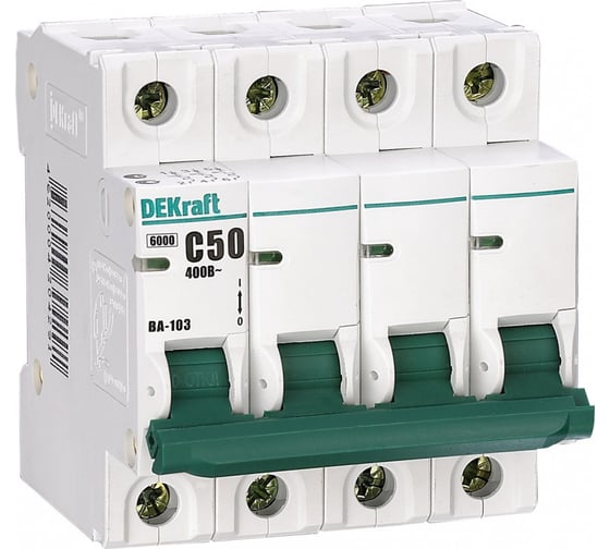 Автоматический выключатель Dekraft, ВА103-4P-050A-C 12111DEK 1