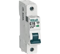 Автоматический выключатель (АВ) DEKraft ВА105 1 P, 16 A, тип C, 10 kА 13153DEK