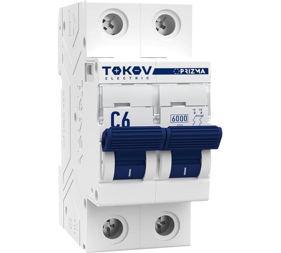Выключатель автоматический модульный TOKOV ELECTRIC 2П, 6А, 6кА, характеристика C TKE-PZ60-MCBI-2-6-C 1