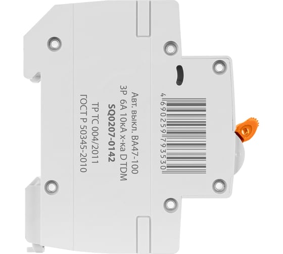 Автоматический выключатель TDM ELECTRIC ВА47-100 3Р 6А 10кА х-ка D SQ0207-0142