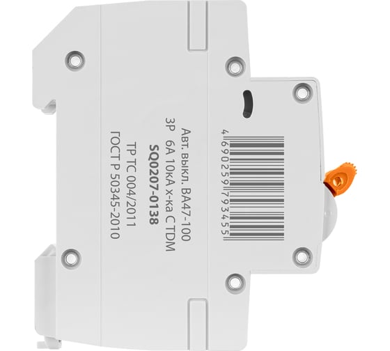 Автоматический выключатель TDM ELECTRIC ВА47-100 3Р 6А 10кА х-ка С SQ0207-0138