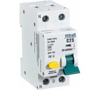 Автоматический выключатель дифференциального тока (АВДТ) Dekraft ДИФ-103, 1 Р+N, 25 А, 30 мА, хар-ка С, 6 кА 16231DEK